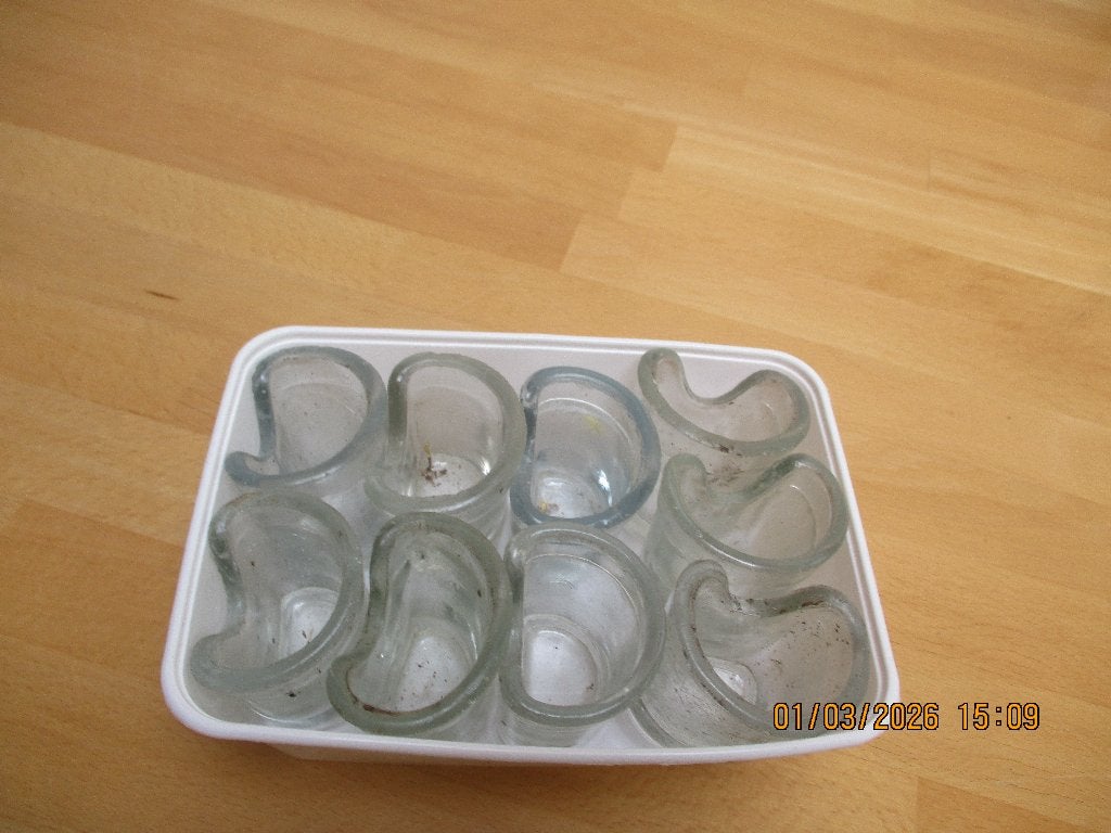 9 voer/water bakjes     glas       nieuw, Ophalen, Nieuw, Eten en Drinken