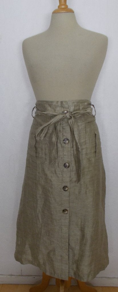 Mooie lange 90% linnen rok van Sey Studio! 44, Kleding | Dames, Bruin, Verzenden, Maat 42/44 (L), Zo goed als nieuw