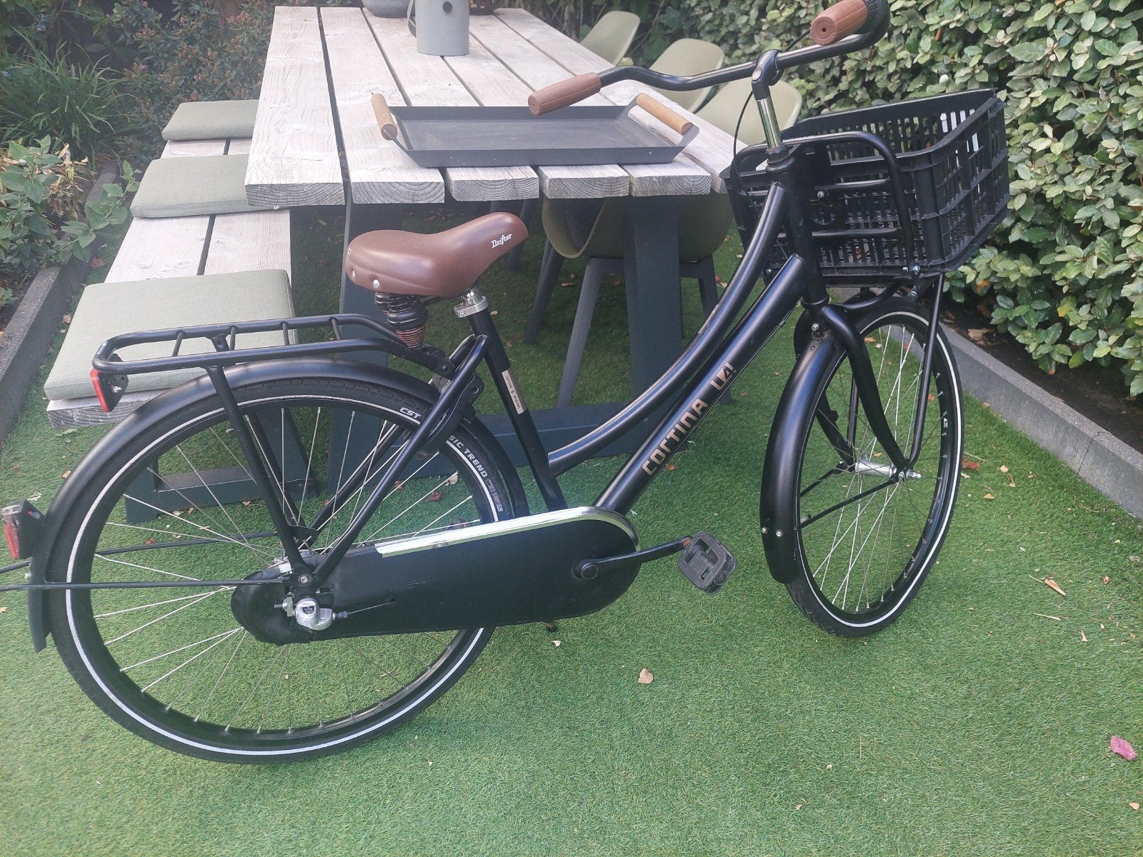 Cortina stadsfiets L4 zwart 26 inch, Gebruikt, Versnellingen, 56 cm of meer, Ophalen