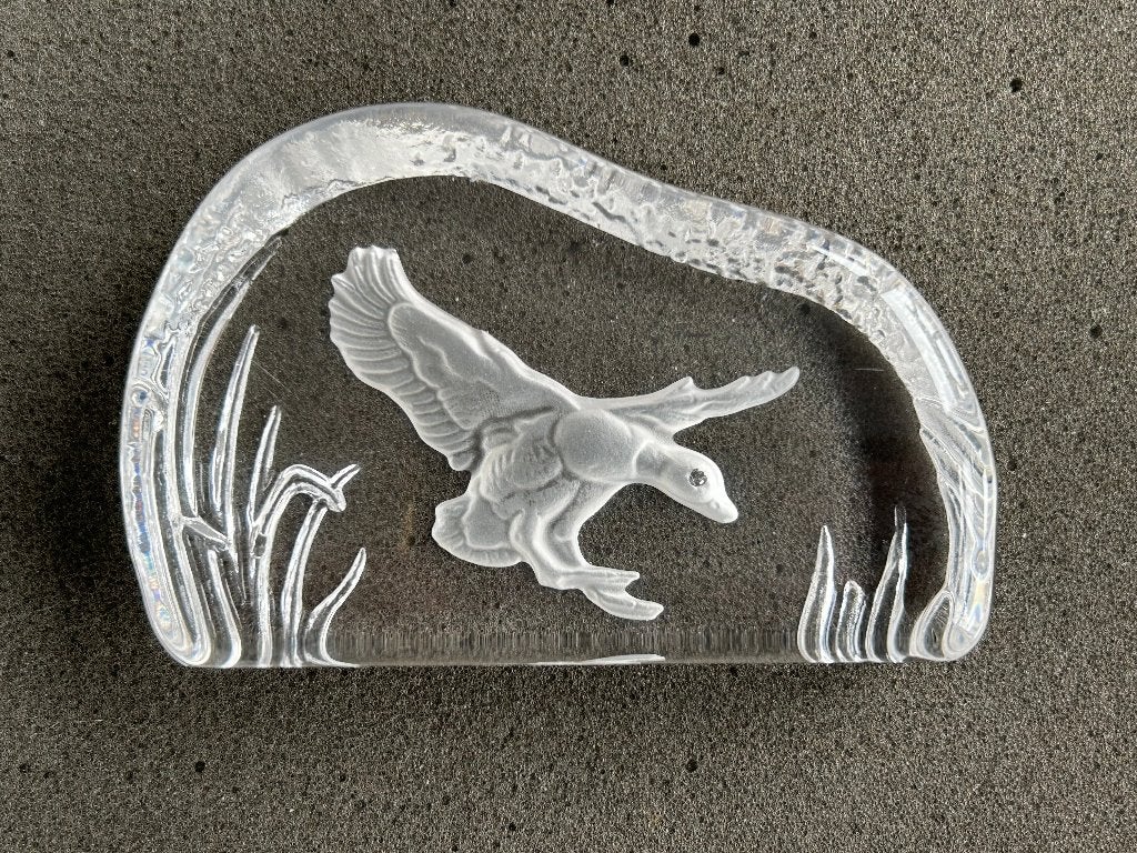Wedgwood kristal glas presse papier Paperweight van een eend, Antiek en Kunst, Ophalen of Verzenden