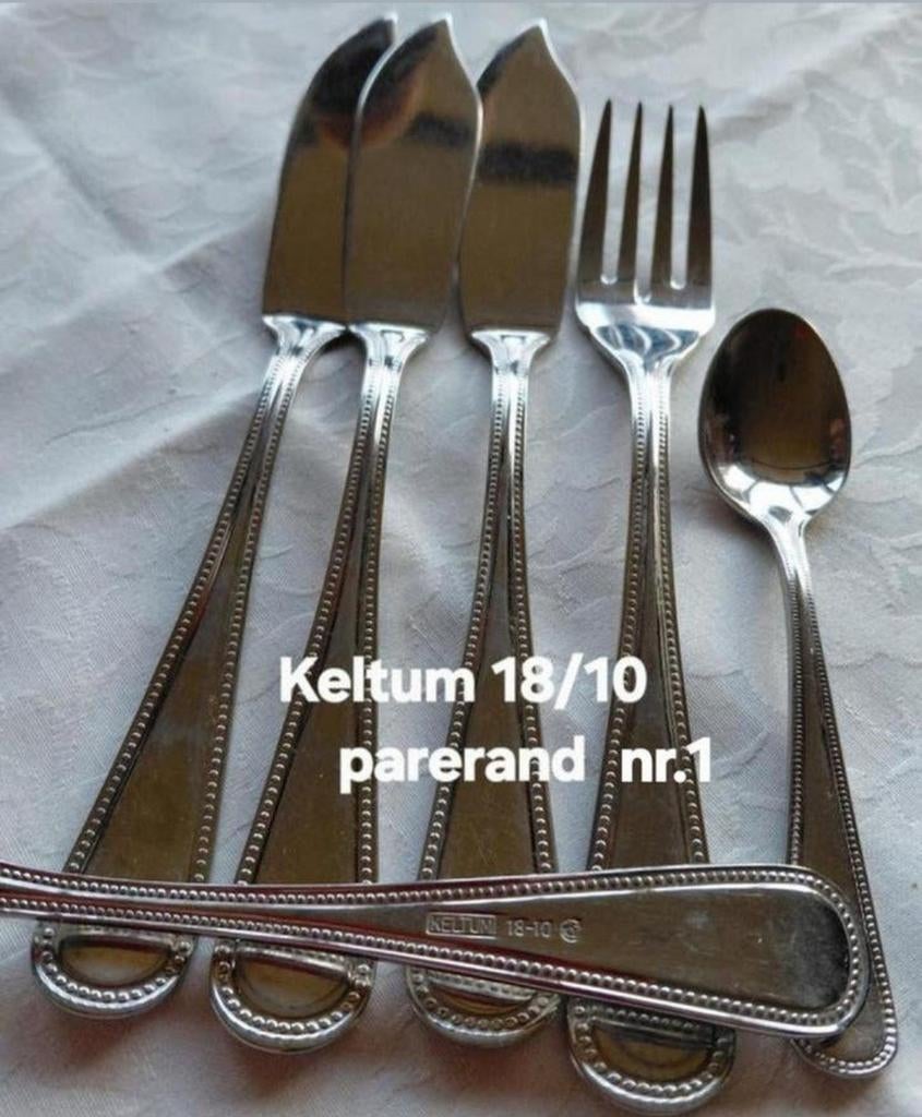Keltum 18/10 blinkend bestek messen parelranden, Ophalen of Verzenden