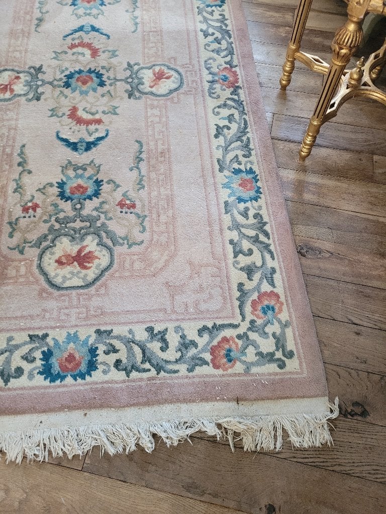 Vintage wollen vloerkleed in pastel tinten, Huis en Inrichting, Stoffering | Tapijten en Kleden, Heikant 21 Kaatsheuvel, 100 tot 150 cm