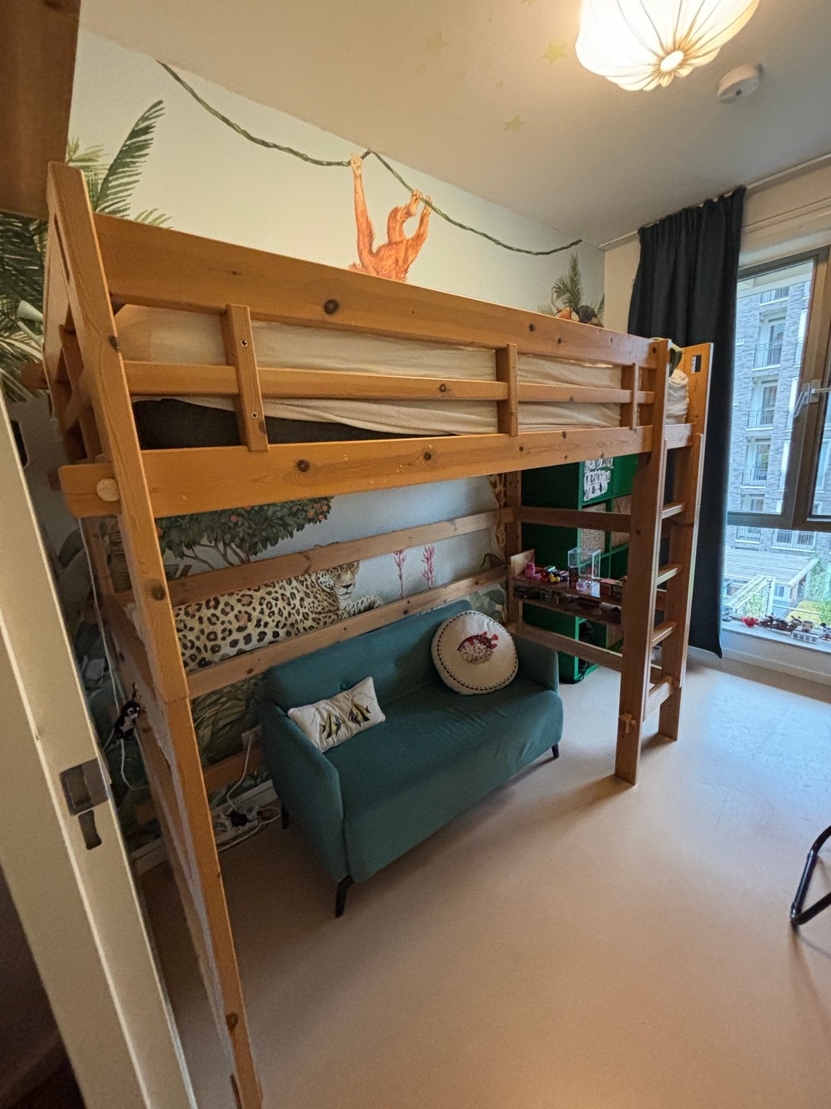 Originele ‘Flexa classic’ hoogslaper met plankje, Ophalen, Gebruikt, Eenpersoons, 200 cm