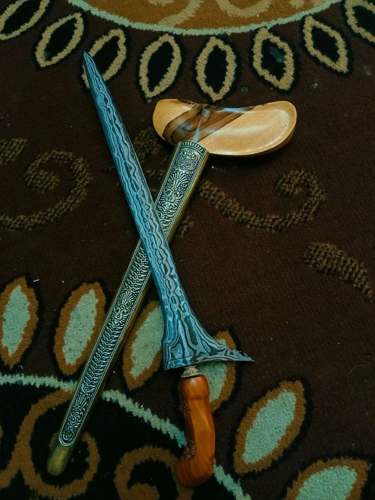 Antieke Keris Jalak Tilam Sari Pamor Wahyu Tumurun SVH99, Verzenden, Overige materialen, Indonesië, Meerkleurig