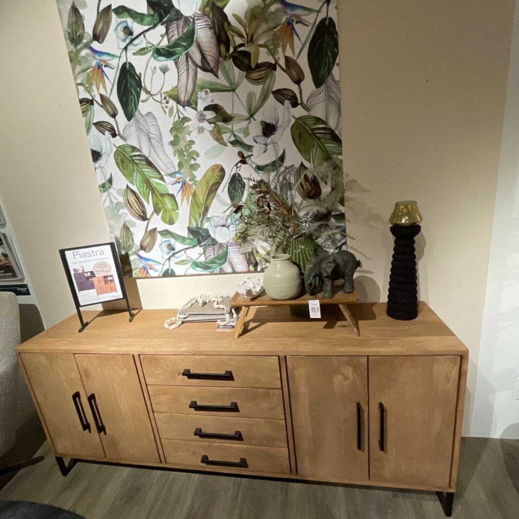 Piastra Dressoir 4D + 4L Mango Warm naturel - Pronto Wonen, Niet ingevuld, Niet ingevuld, Niet ingevuld