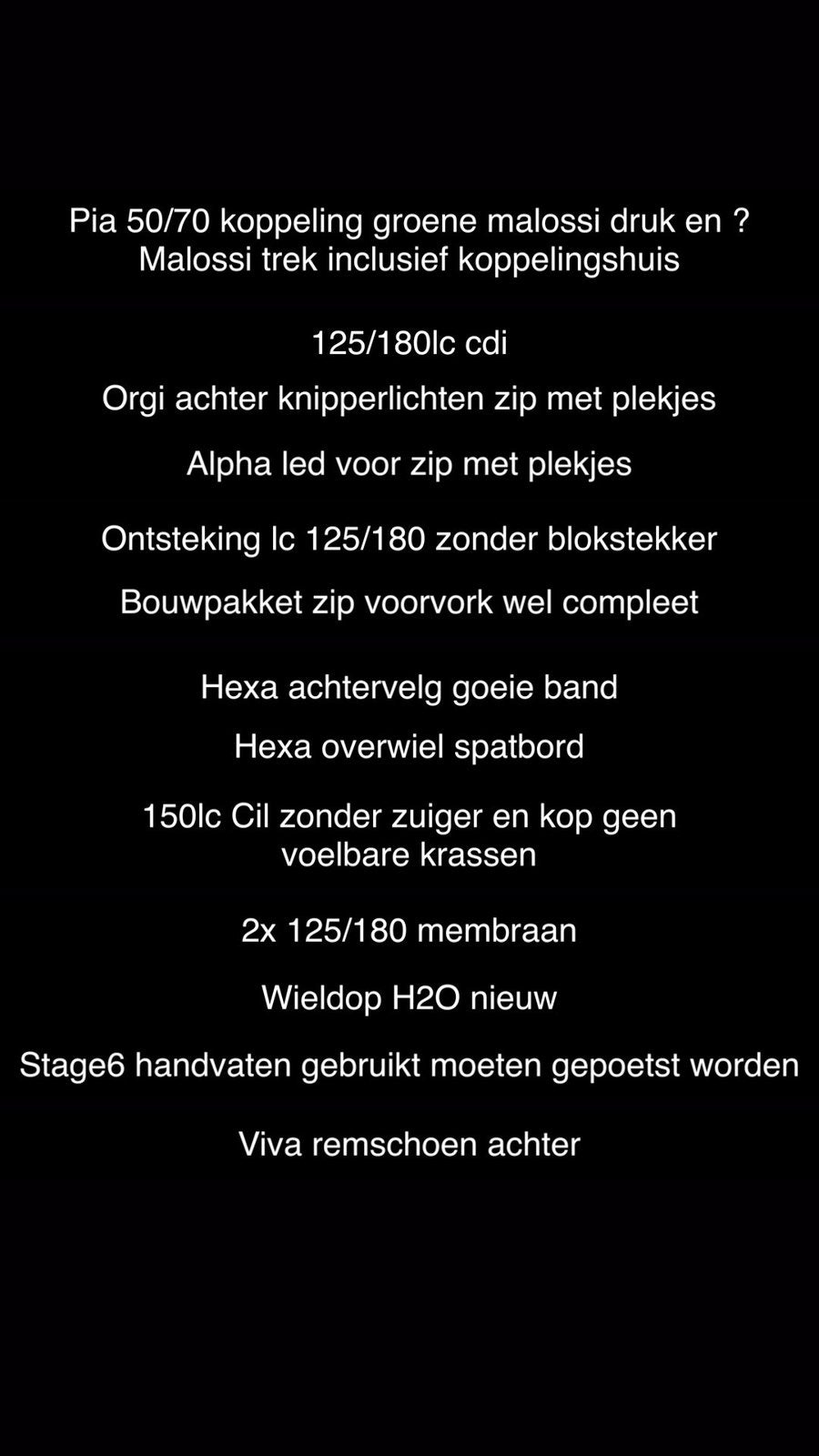 Partij onderdelen zip 125/180, Ophalen, Zo goed als nieuw, Overige typen, Piaggio