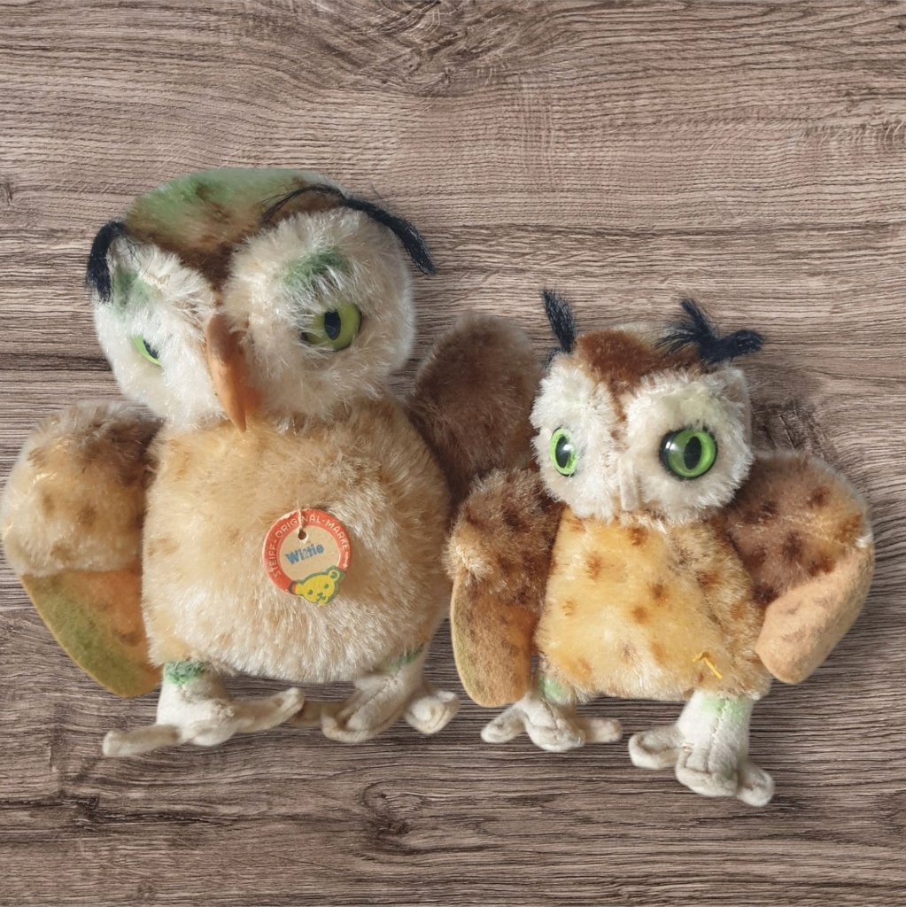 Steiff Wittie uil `60s `70s hoogte 10 cm  0308, Ophalen of Verzenden