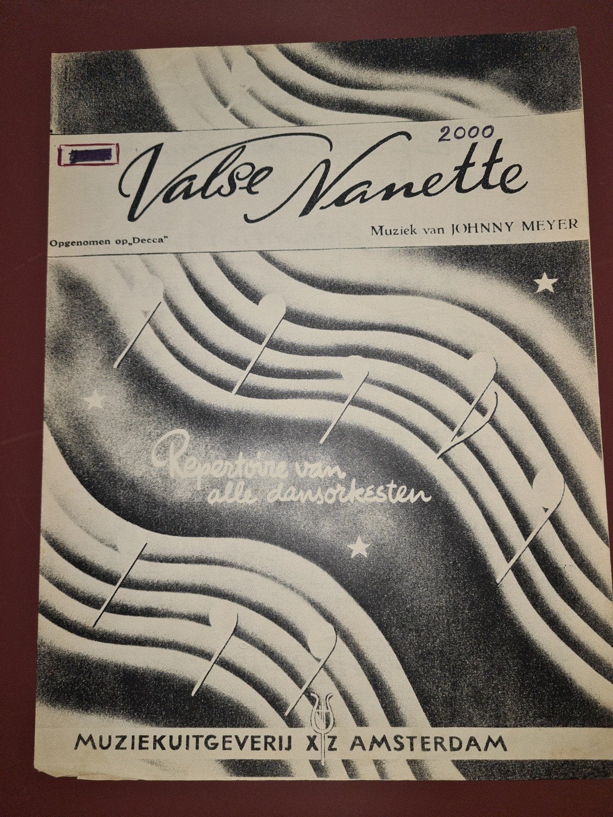 Bladmuziek: Valse Nanette - Johnny Meyer (Vintage), Gebruikt, Ophalen of Verzenden, Artiest of Componist, Populair