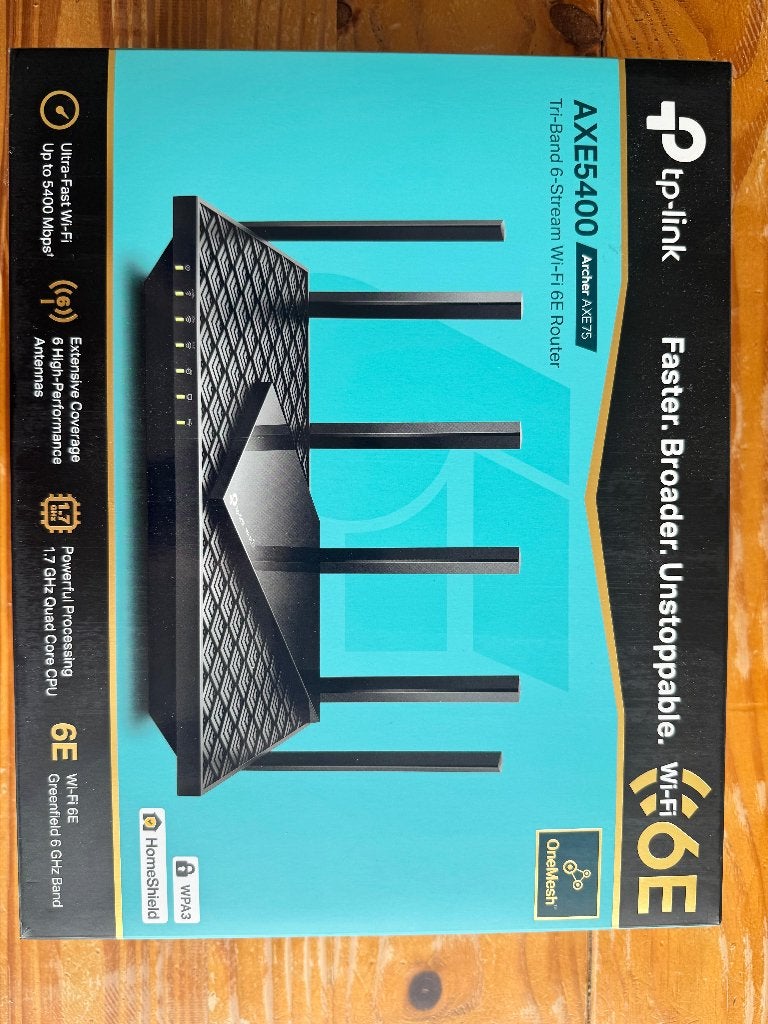 TP-Link Archer AXE75 AXE5400 Tri-Band Wi-Fi 6E Router, Computers en Software, Routers en Modems, Ophalen, Zo goed als nieuw, Router