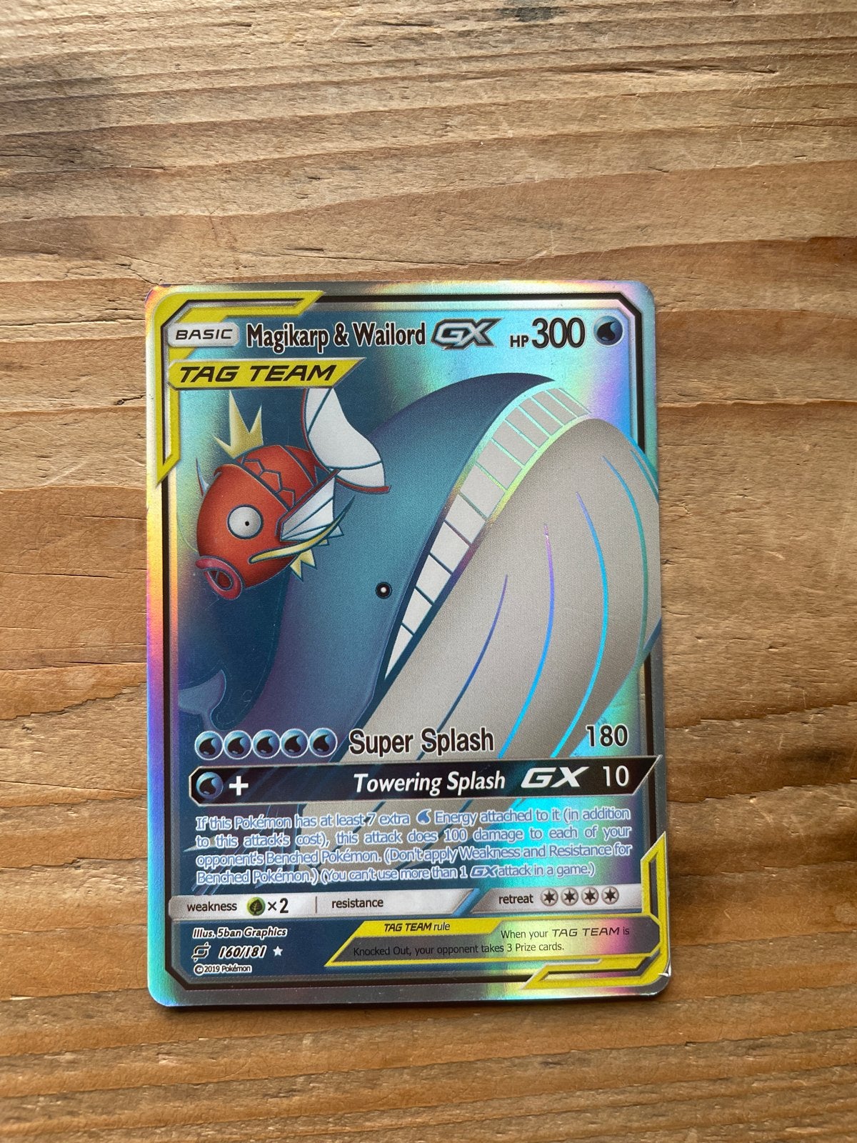 Magikarp & Wailord GX TAG TEAM Pokémon Kaart, Hobby en Vrije tijd, Verzamelkaartspellen | Pokémon, Ophalen of Verzenden, Gebruikt