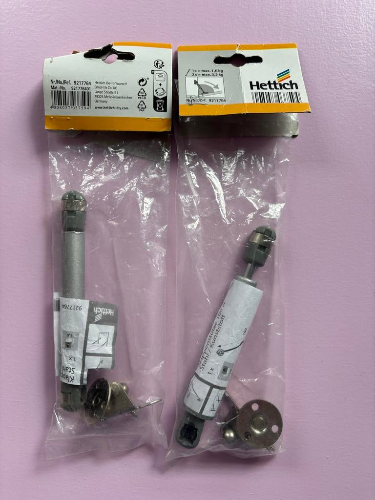2 Hettich gasdrukveren, Ophalen of Verzenden, Nieuw, Overige materialen, Overige typen