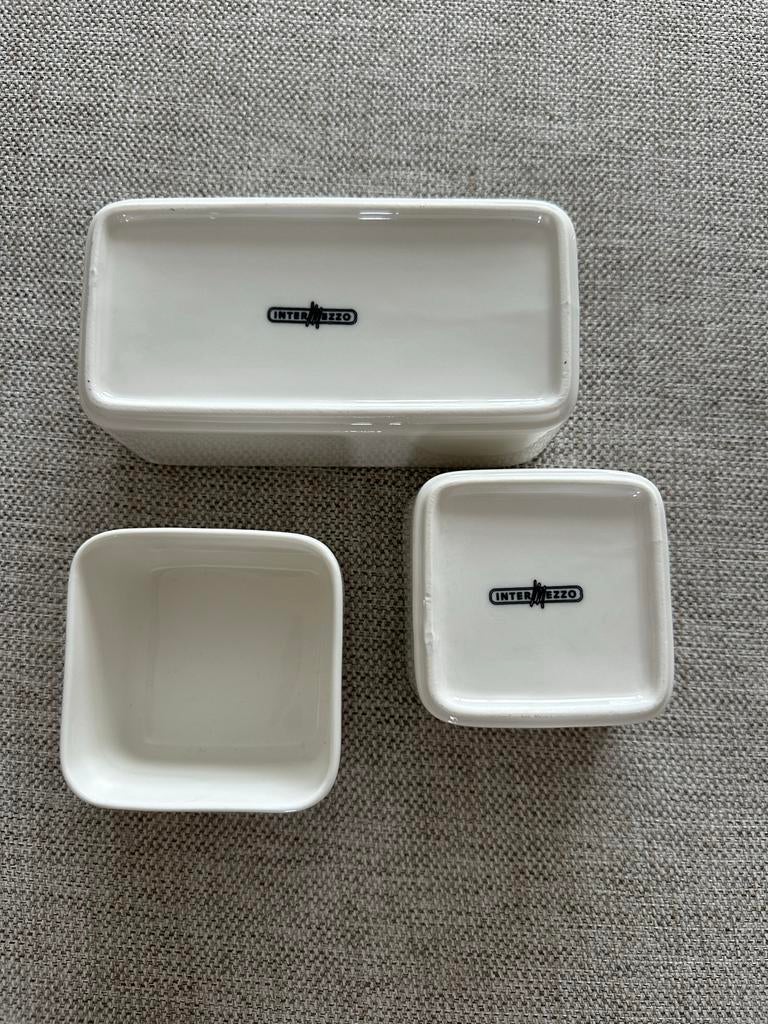 Set van 3 Intermezzo serveerschaaltjes - ideaal voor borrels, Ophalen of Verzenden, Zo goed als nieuw, Kom(men), Effen