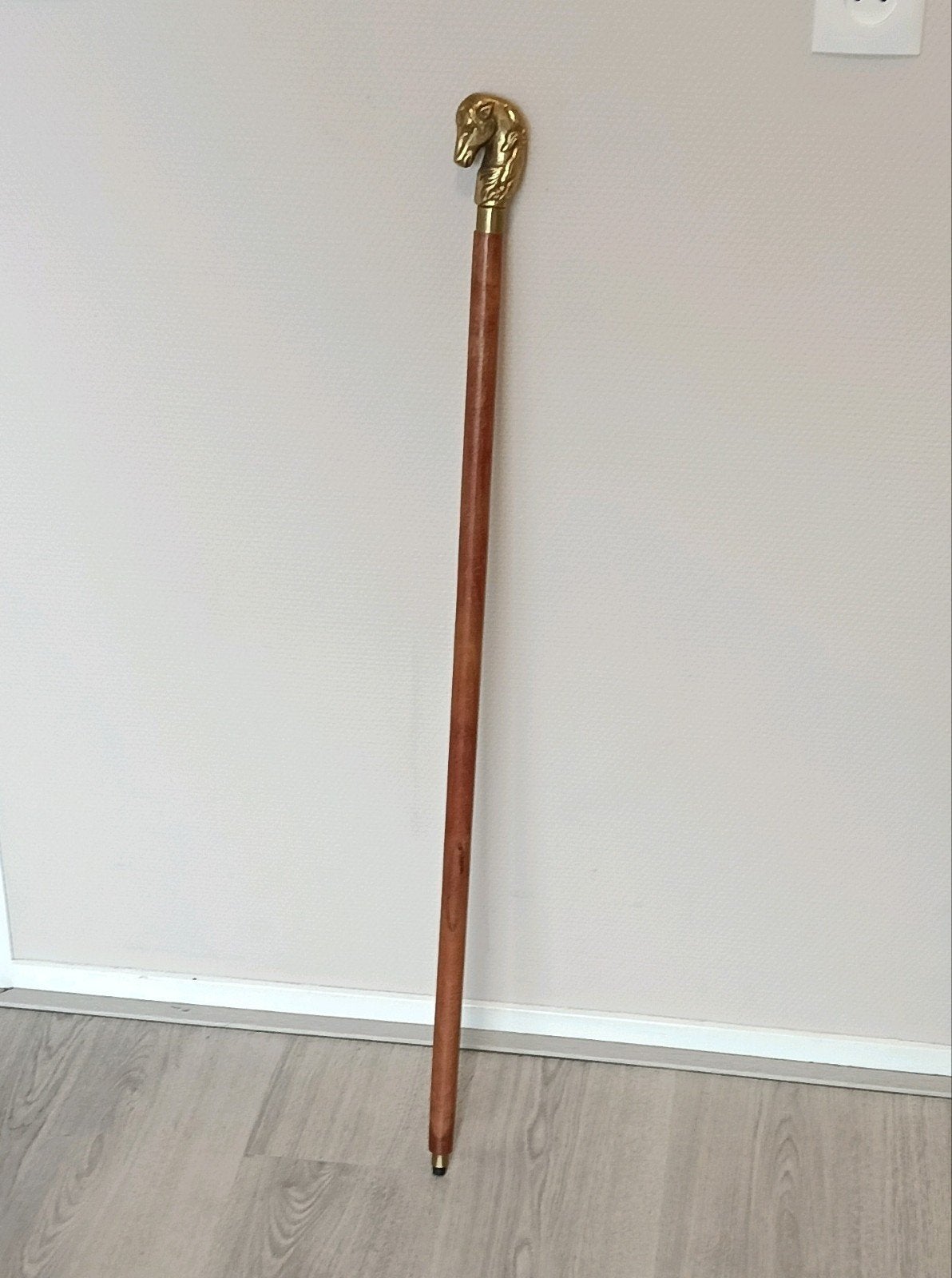 messing Wandelstok paard antiek 95 cm, Ophalen of Verzenden, Zo goed als nieuw