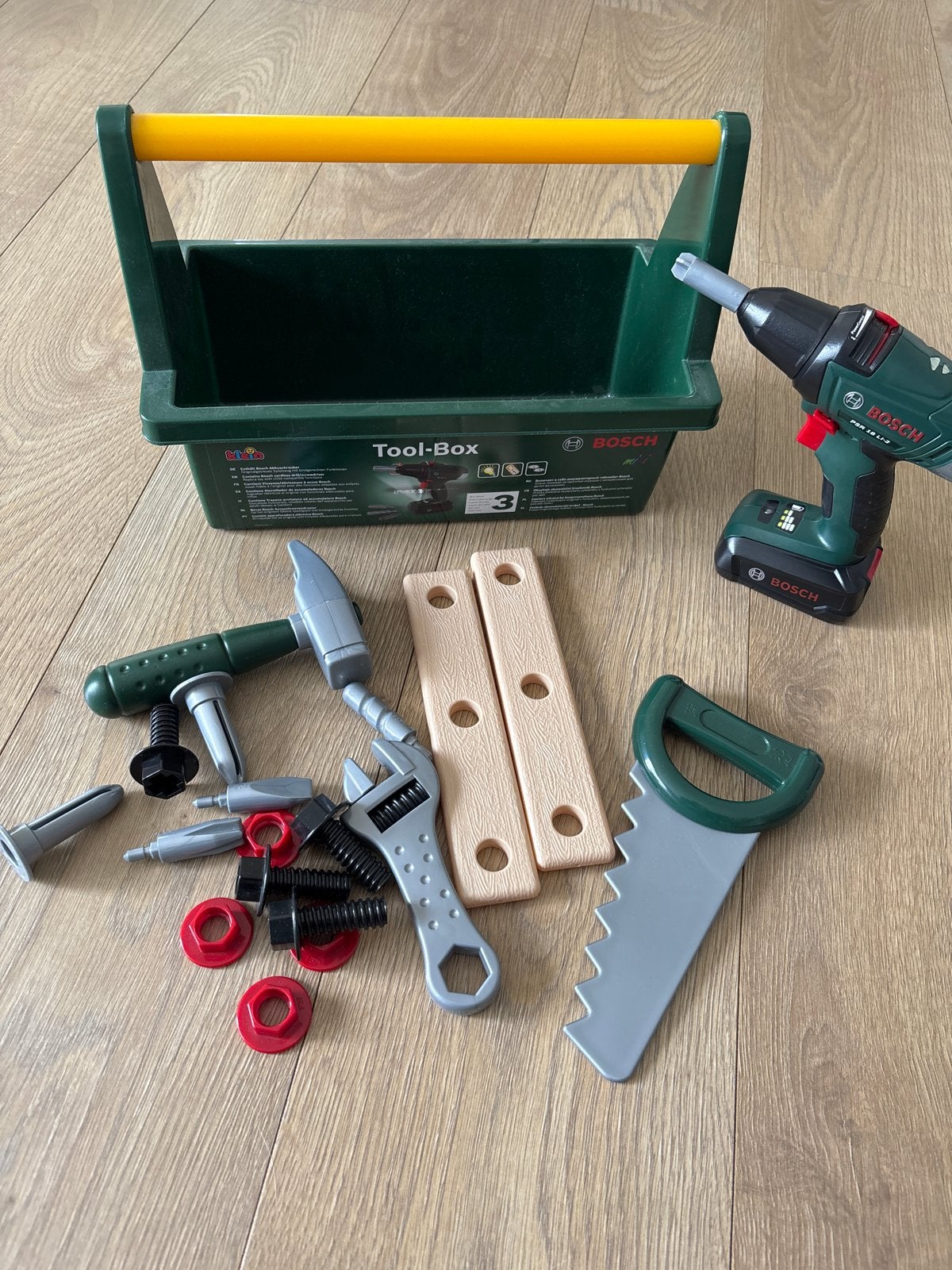 Bosch Speelgoed Gereedschapskist met Boormachine (defect), Kinderen en Baby's, Ophalen, Gebruikt, Bouwen