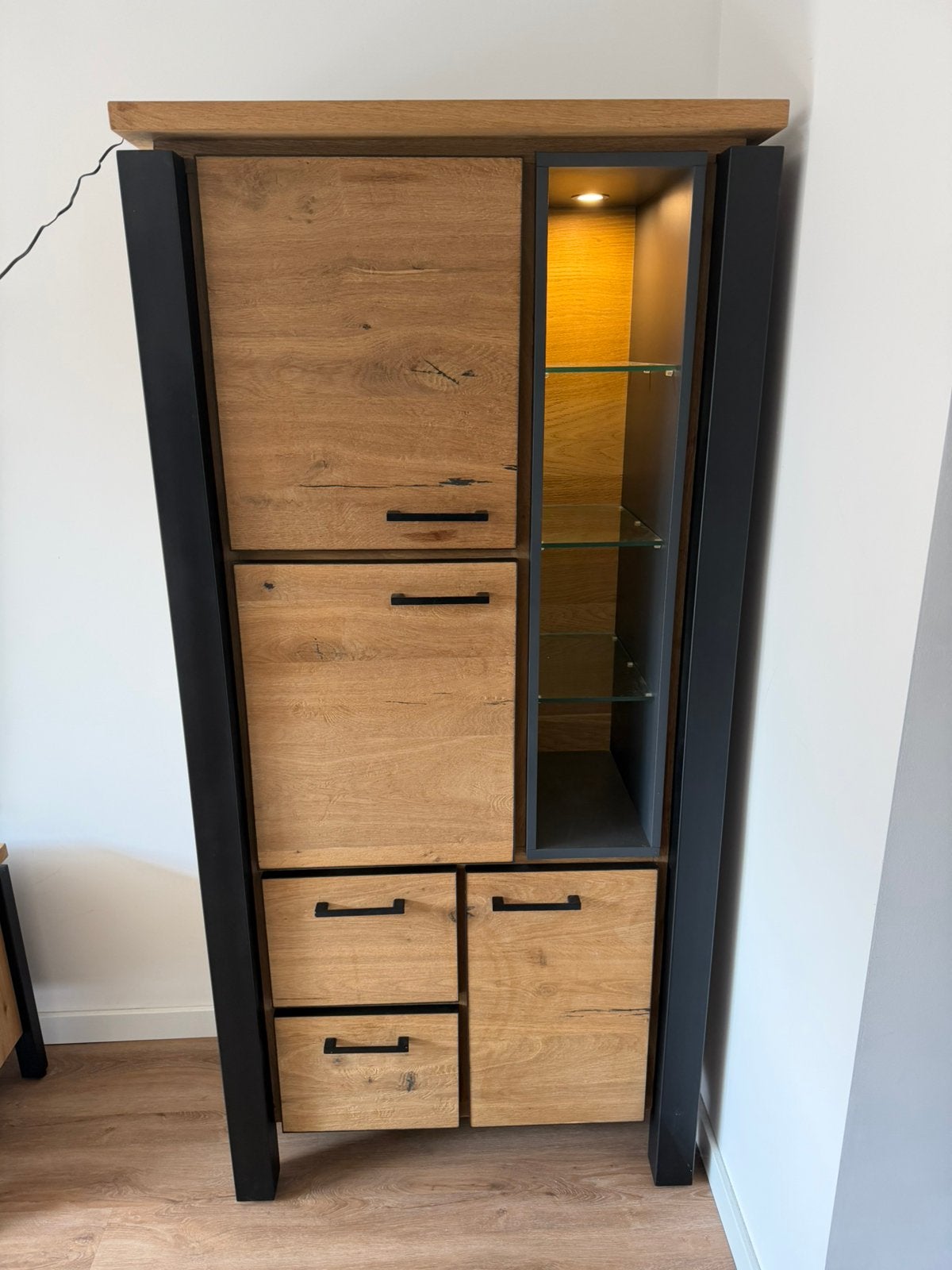 Nette opbergkast met tv meubel mango hout, Ophalen, 150 tot 200 cm, Zo goed als nieuw, Minder dan 100 cm