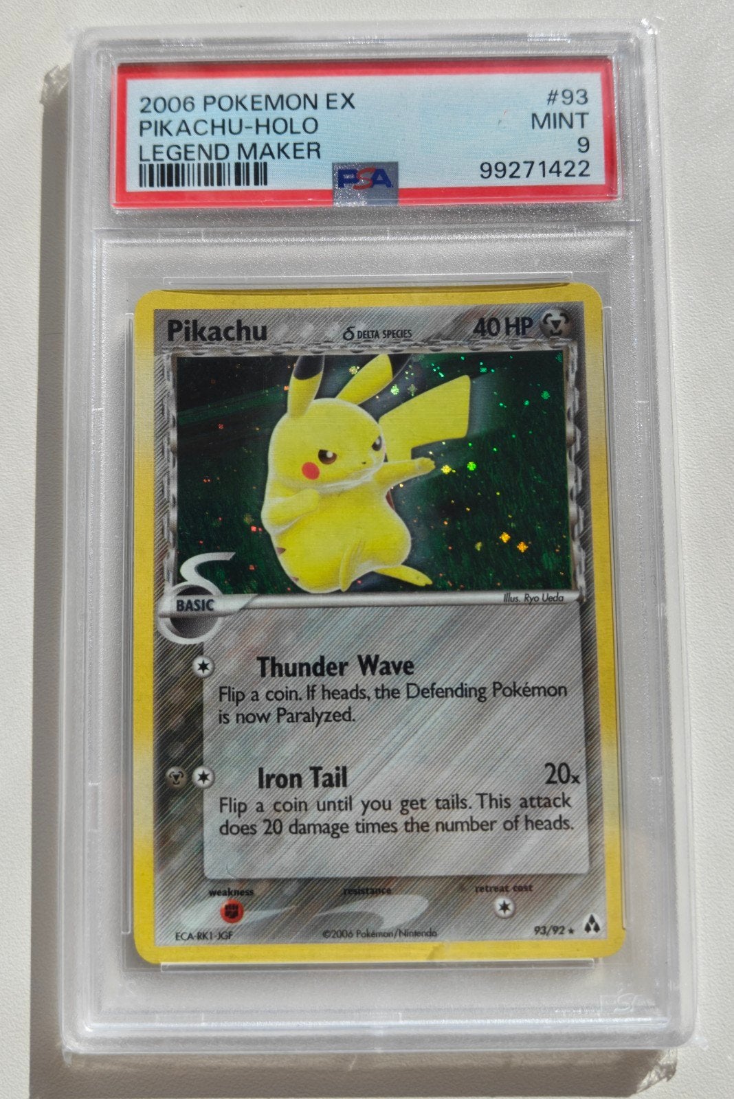 Pikachu-Holo Legend Maker #93 PSA 9