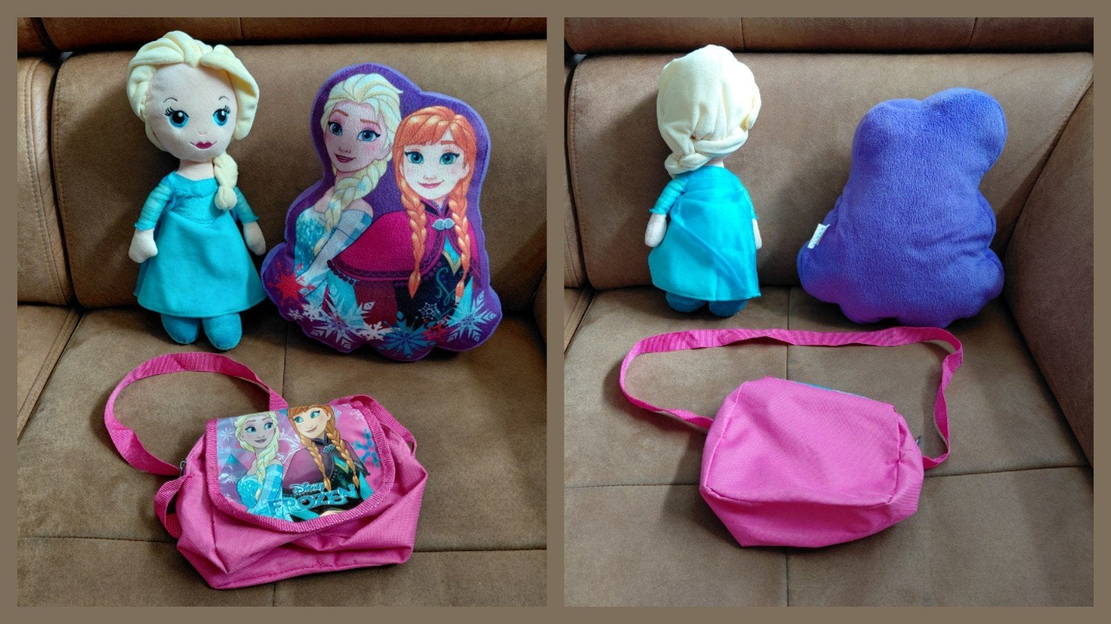 Frozen Elsa kussen,  knuffel en tasje, Disney, Ophalen, Zo goed als nieuw, Overige typen