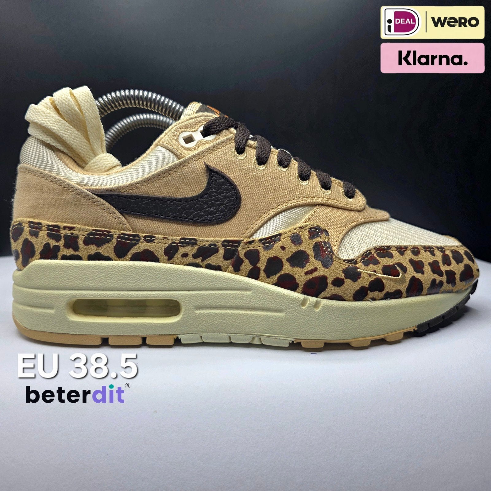 Nike Air Max 1 '87 'Sesame Leopard' Maat: 38.5, Beige, Ophalen of Verzenden, Nike, Nike