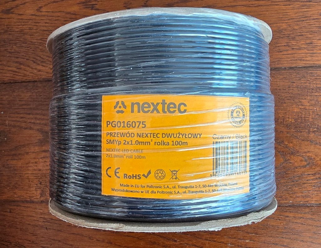 2- aderig kabel (zwart) 2x1,0mm² 100 meter, Ophalen, Nieuw, 10 meter of meer, Luidsprekerkabel