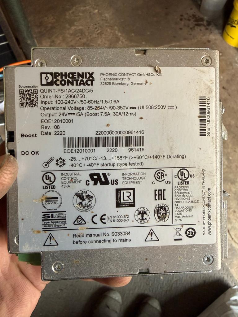 Phoenix Contact QUINT-PS/1AC/24DC/5 Gelijkstroomvoeding, Ophalen, Gebruikt