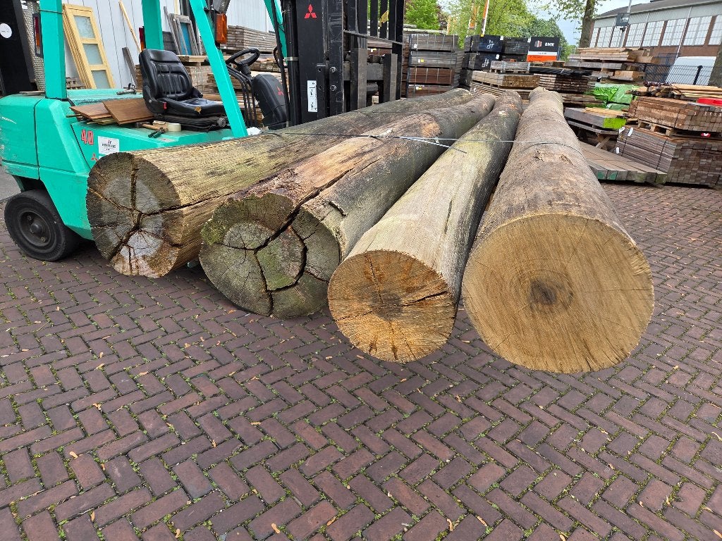 Gebruikte hardhouten ronde palen - Ø 25/35 cm - nr: HB431, Tuin en Terras, Ophalen, Gebruikt, 250 cm of meer, Palen