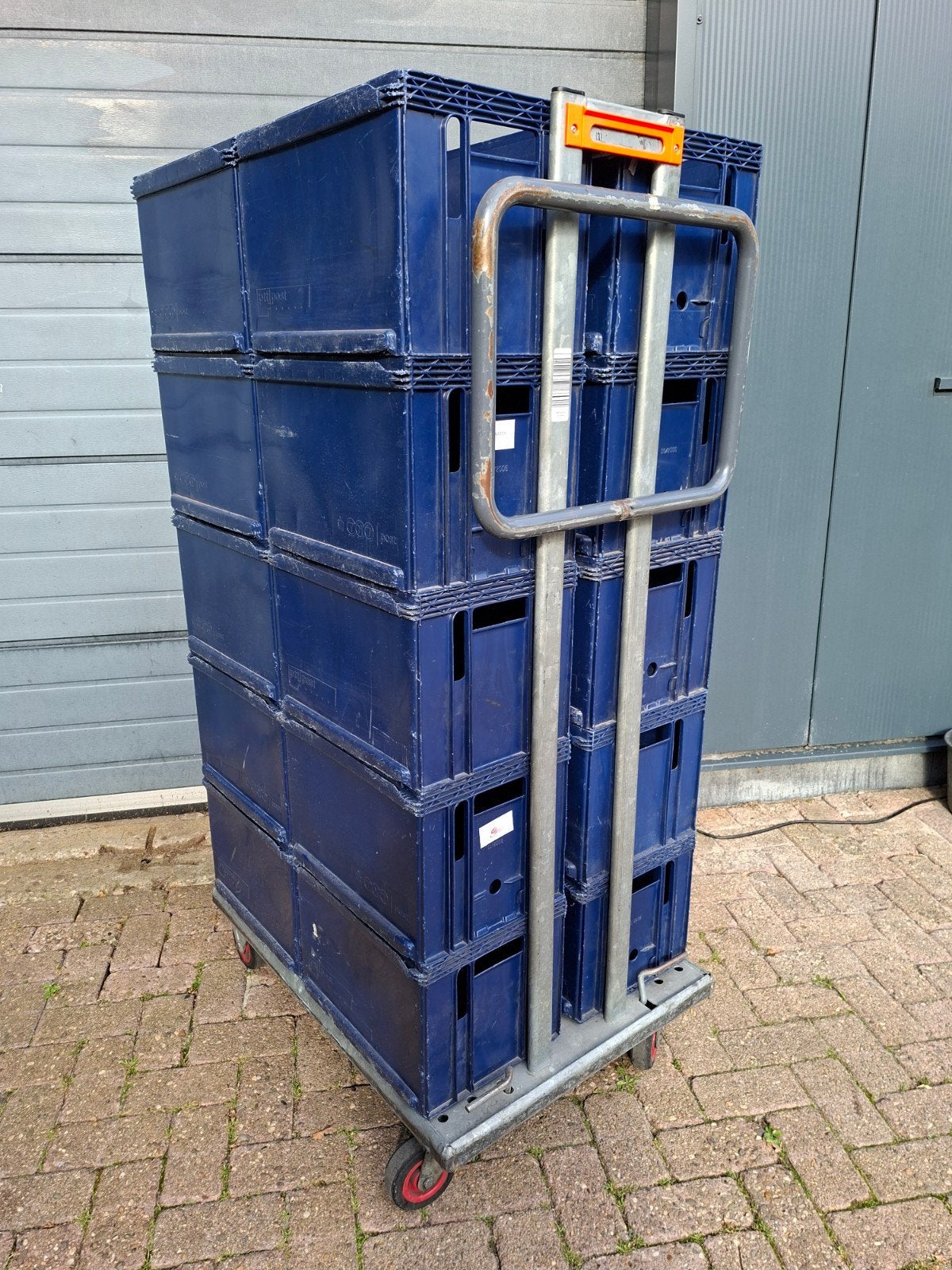Geremde magazijnkar met 20 magazijnbakken, Doe-het-zelf en Verbouw, Kratten en Dozen, Ophalen, Gebruikt