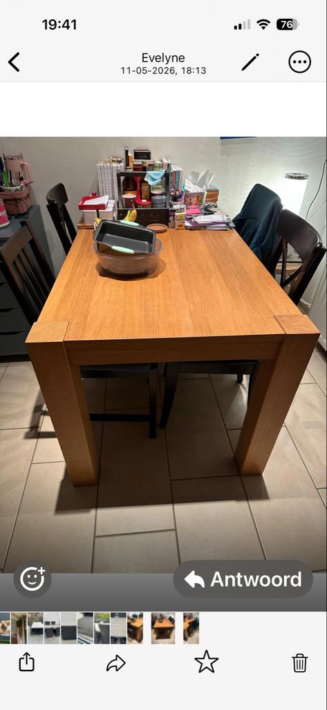 Gratis tafel met 4 zwarte stoelen, Ophalen