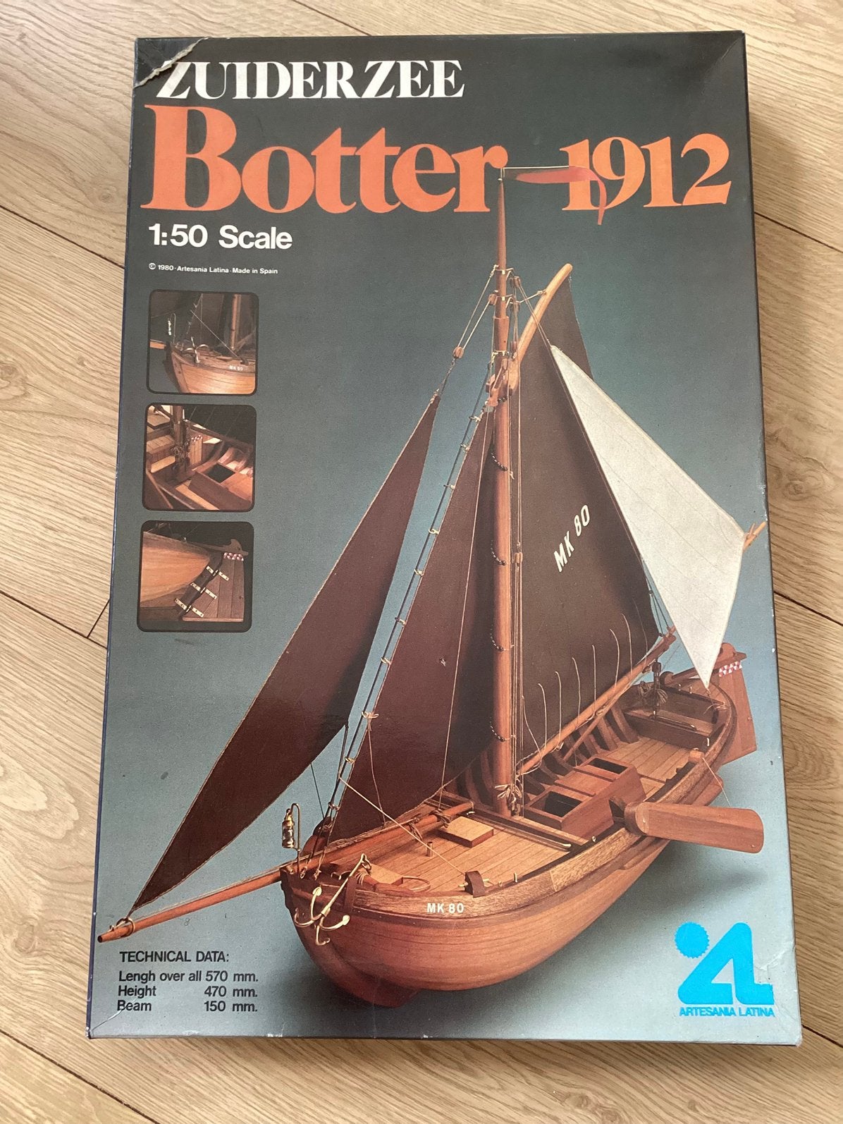 Bouwdoos van Zuiderzee Botter 1912. Schaal 1:50, Ophalen of Verzenden, Zo goed als nieuw, Overige merken