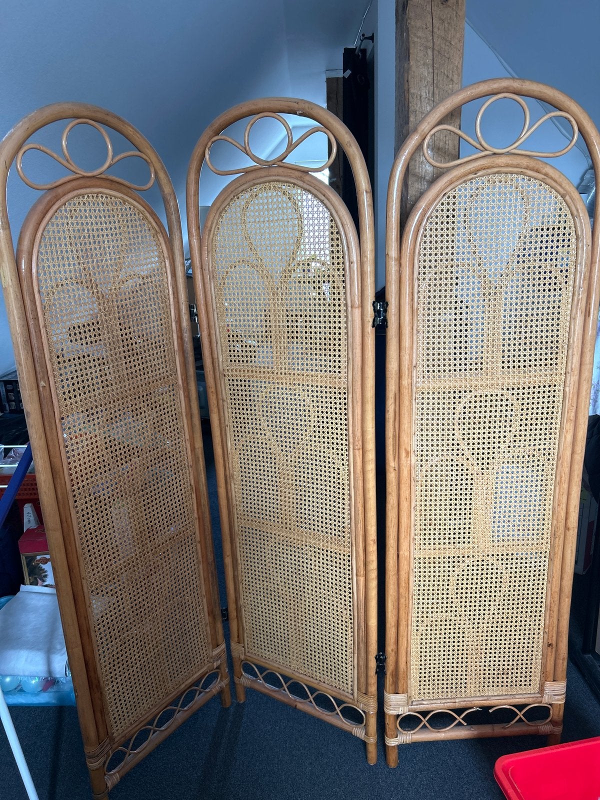 rotan kamerscherm met 3 panelen, Ophalen, Gebruikt