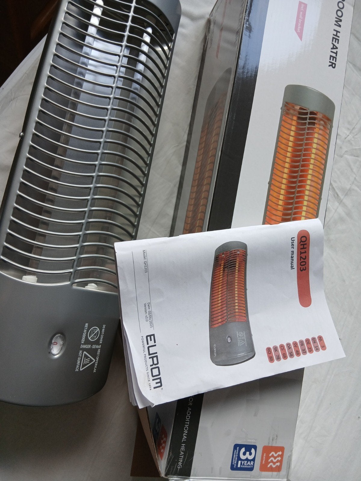Eurom QH1203 Badkamerheater - Nieuw in doos, Ophalen, Nieuw, Minder dan 45 cm
