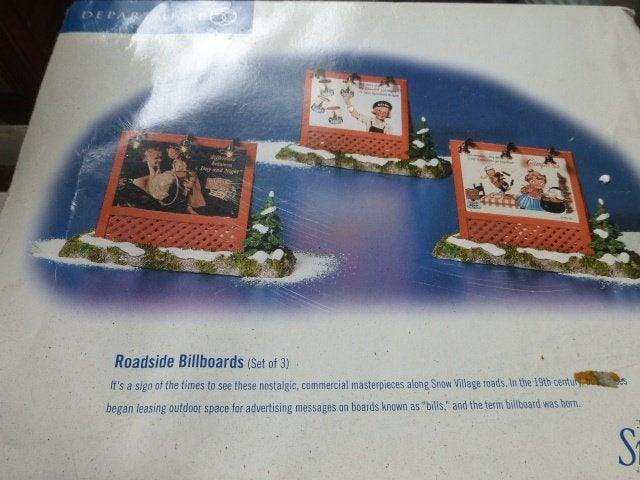 department 56 Roadside Billboards kerstdorp accessoire kerst, Ophalen of Verzenden, Gebruikt