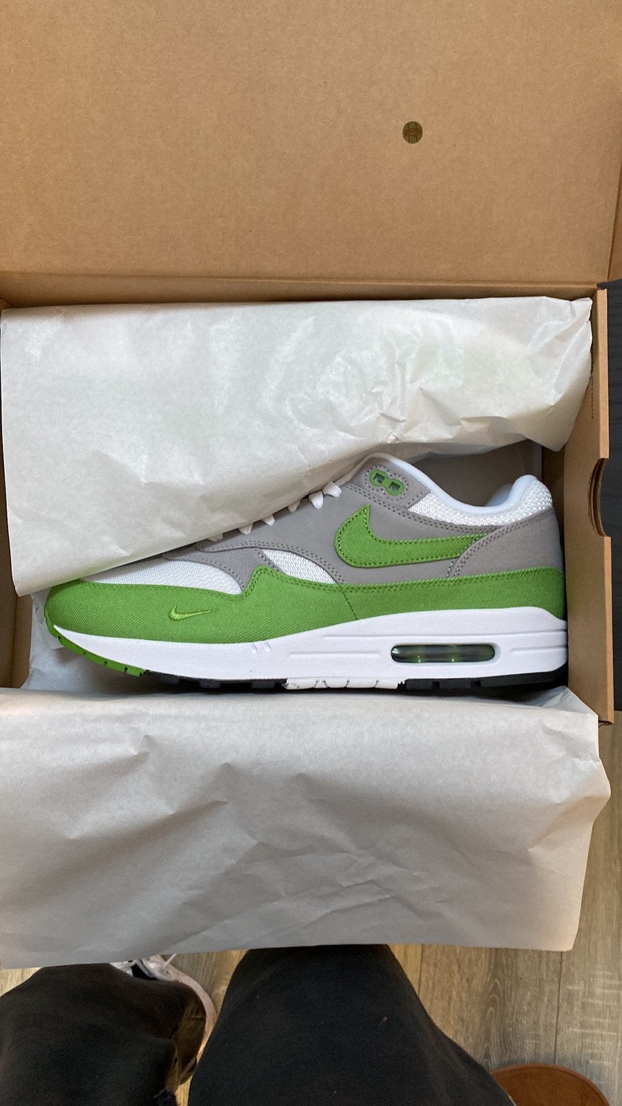 Nike Air Max 1 Patta 44,5 Chlorophyll, Verzenden, Nieuw, Overige kleuren, Sneakers of Gympen