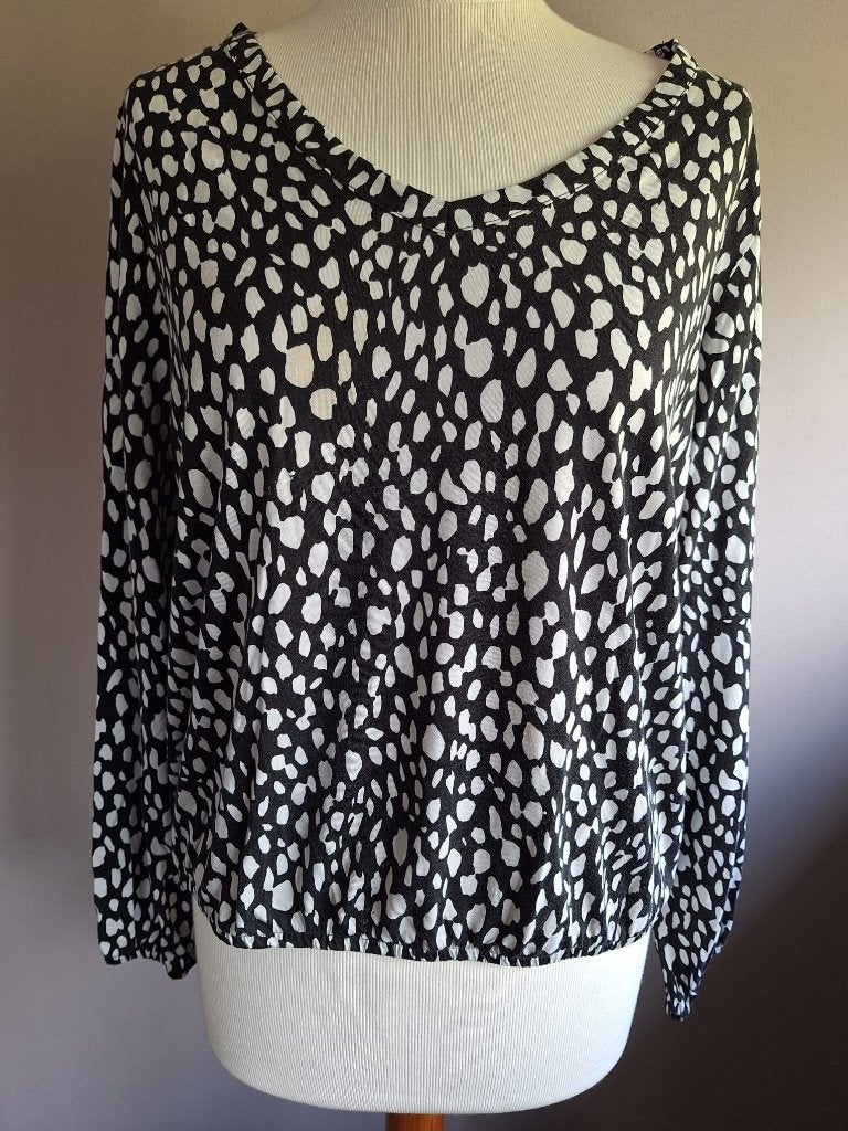 Stretch top zwart/wit print van Miss Etam, maat XXL, Zwart, Maat 46/48 (XL) of groter, Ophalen of Verzenden, Zo goed als nieuw