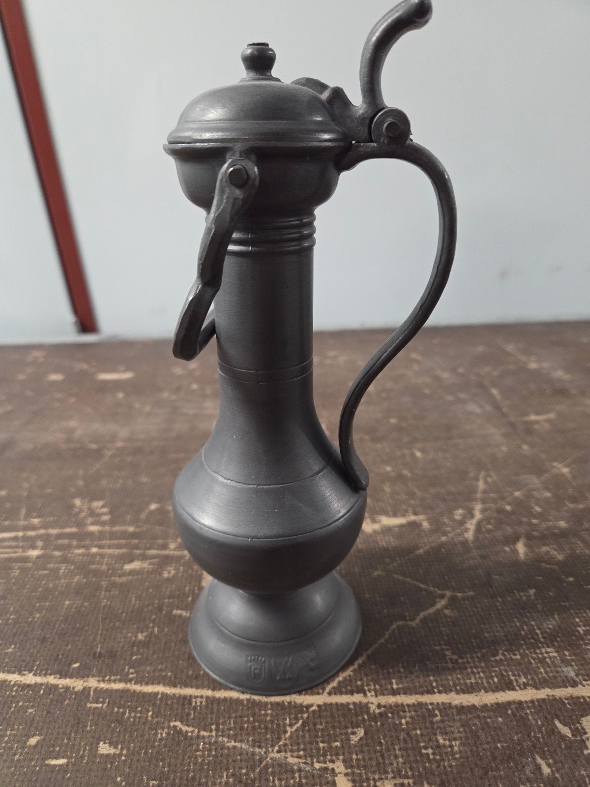 Antieke tinnen kan met deksel - Decoratief, Antiek en Kunst, Antiek | Tin, Ophalen of Verzenden