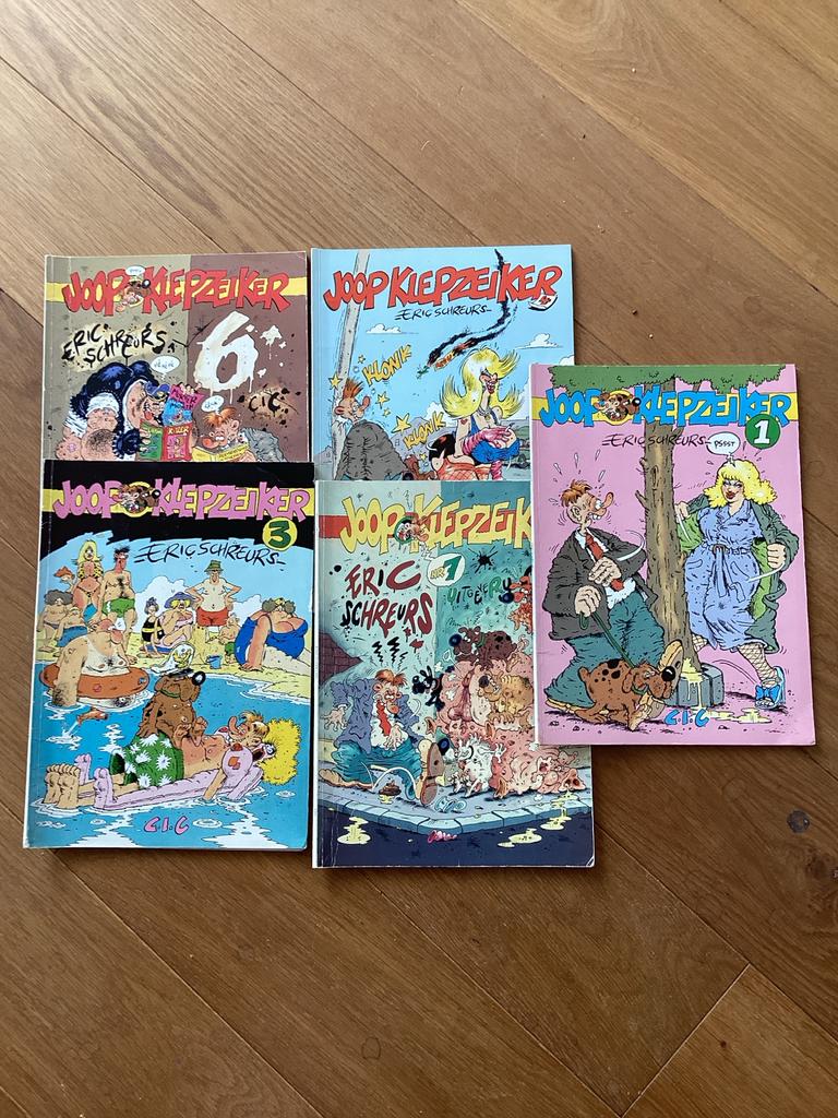 Joop Klepzeiker stripboeken - Deel 1, 3, 4, 6 en 7, Boeken, Stripboeken, Meerdere stripboeken, Ophalen of Verzenden, Gelezen