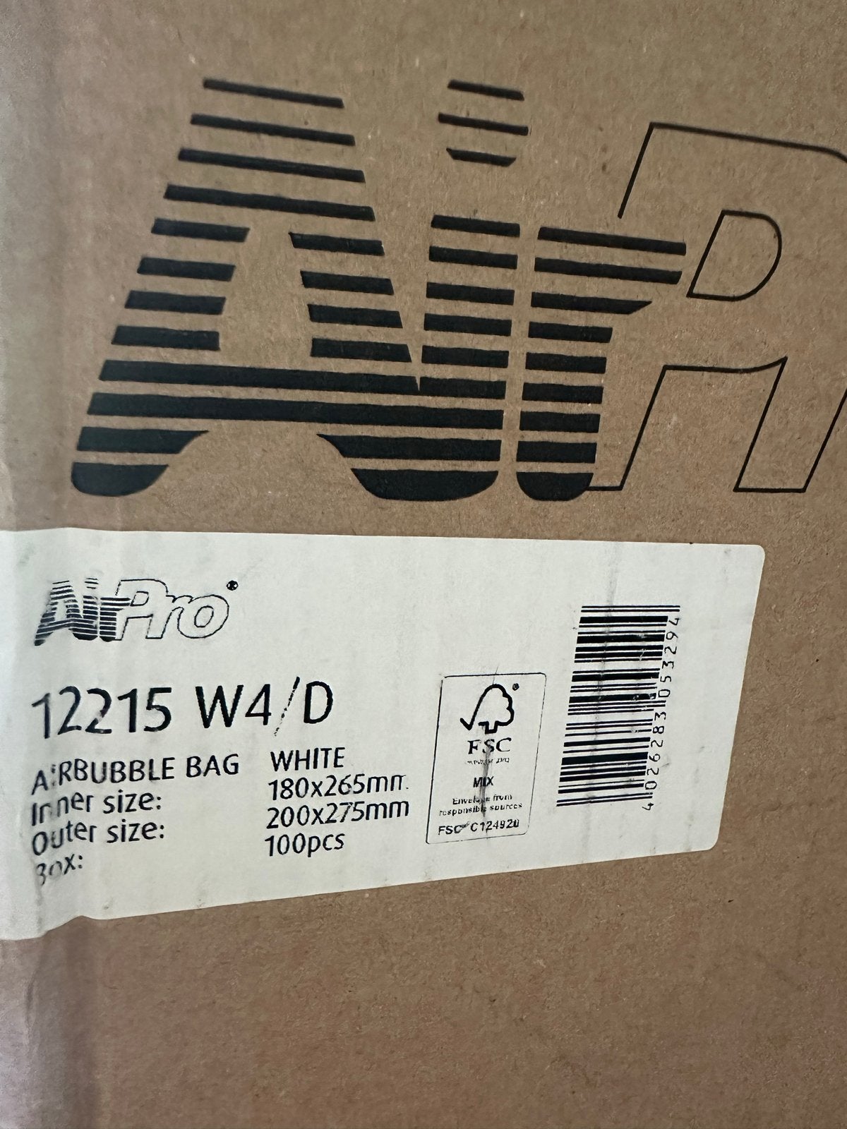 AirPro Luchtkussen enveloppen W4//D 180x265mm (400 stuks), Ophalen, Envelop