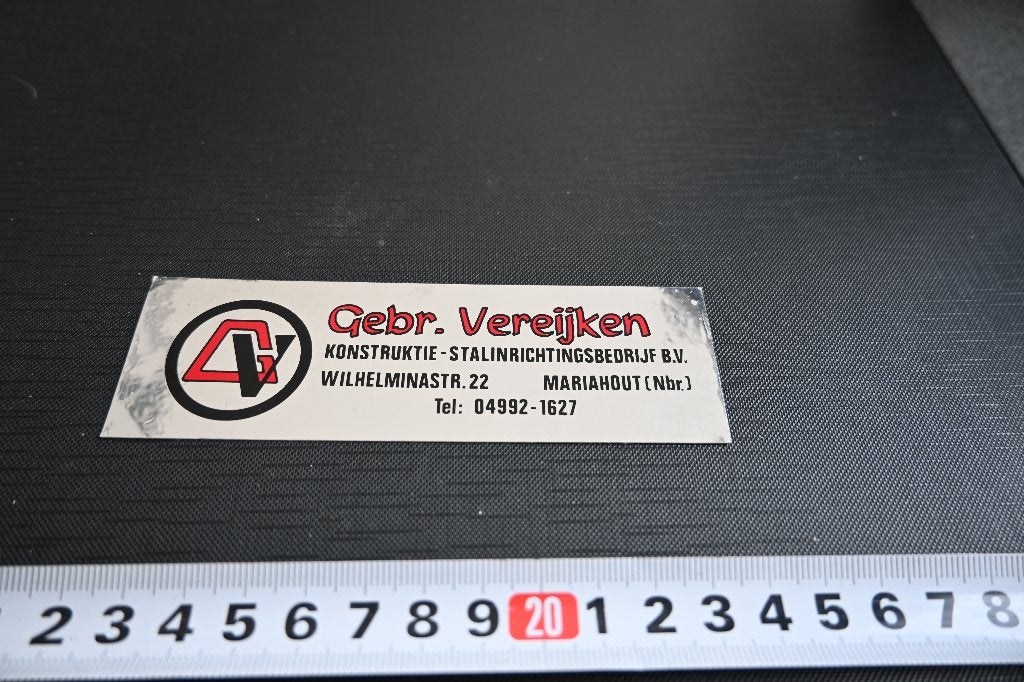sticker Mariahout (Nbr) Gebr. Vereijken konstuktie stalinric, Verzamelen, Ophalen, Zo goed als nieuw