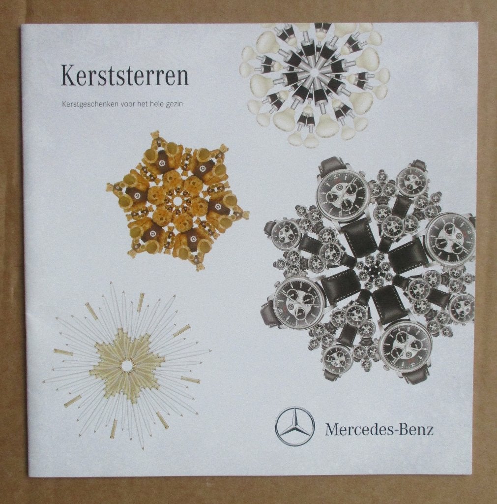 reclamefolder Mercedes kerststerrren, Verzenden, Zo goed als nieuw, Mercedes