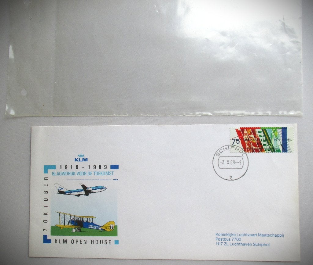 KLM Open House~Enveloppe met gestempelde Postzegels 1989, Ophalen of Verzenden, Onbeschreven, Nederland