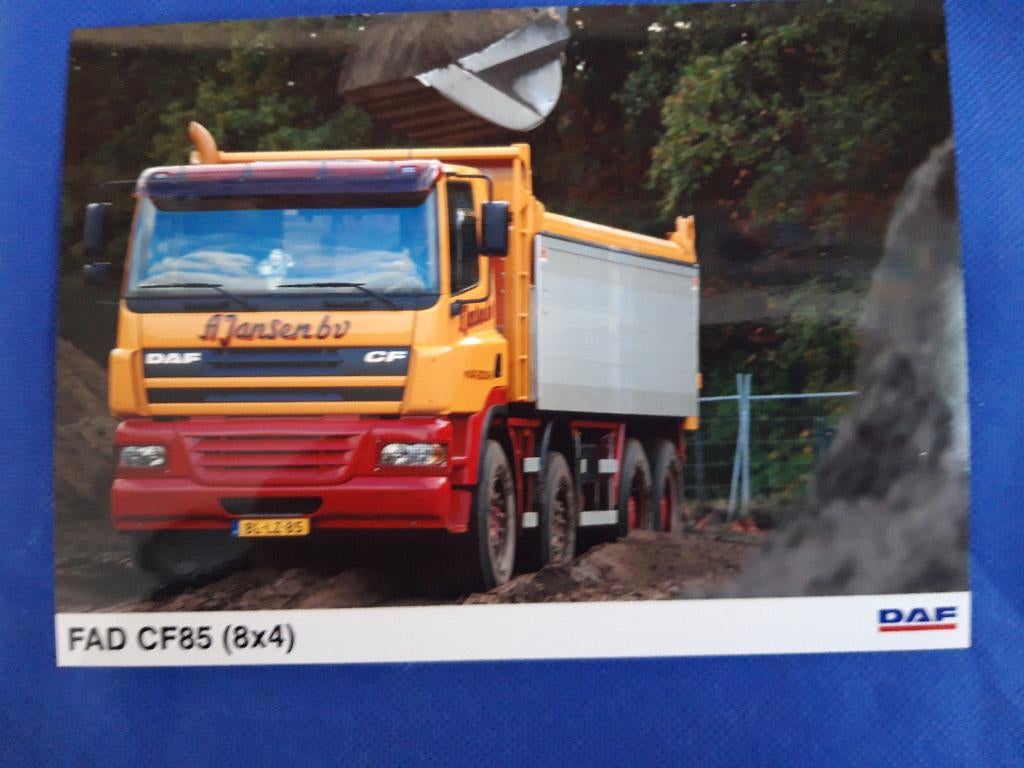 Persfoto DAF CF 85 FAD 8x4 kipper A. Jansen BV ( + ), Ophalen of Verzenden, Zo goed als nieuw, Auto's