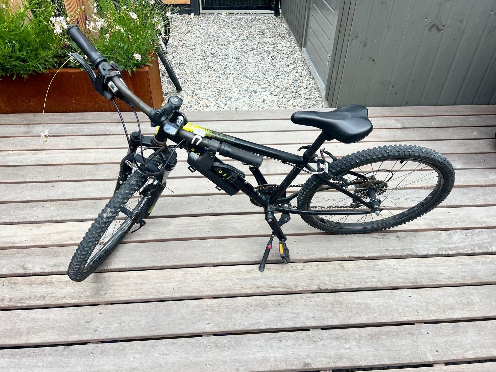 Kinderfiets Rockrider 500 24 inch - Zwart, Ophalen, Gebruikt, Velgrem, 20 inch of meer