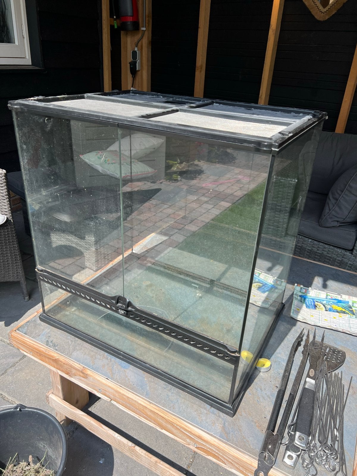 Exo terra 45x60x60, Dieren en Toebehoren, Reptielen en Amfibieën | Toebehoren, Ophalen, Gebruikt, Terrarium of Paludarium