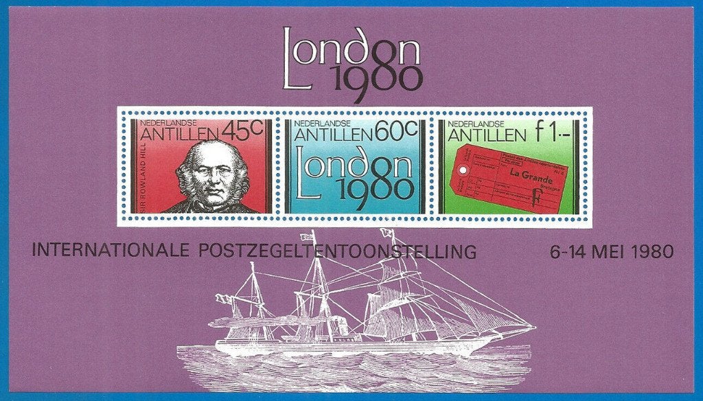 Nederlandse Antillen 1980 Sir Rowland Hill vel postfris, Postzegels en Munten, Ophalen of Verzenden, Postfris