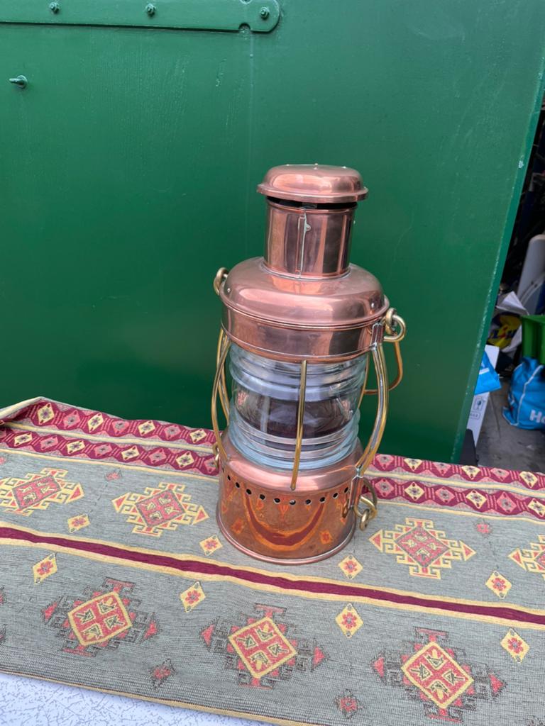 Antieke Koperen Scheepslamp, Ophalen