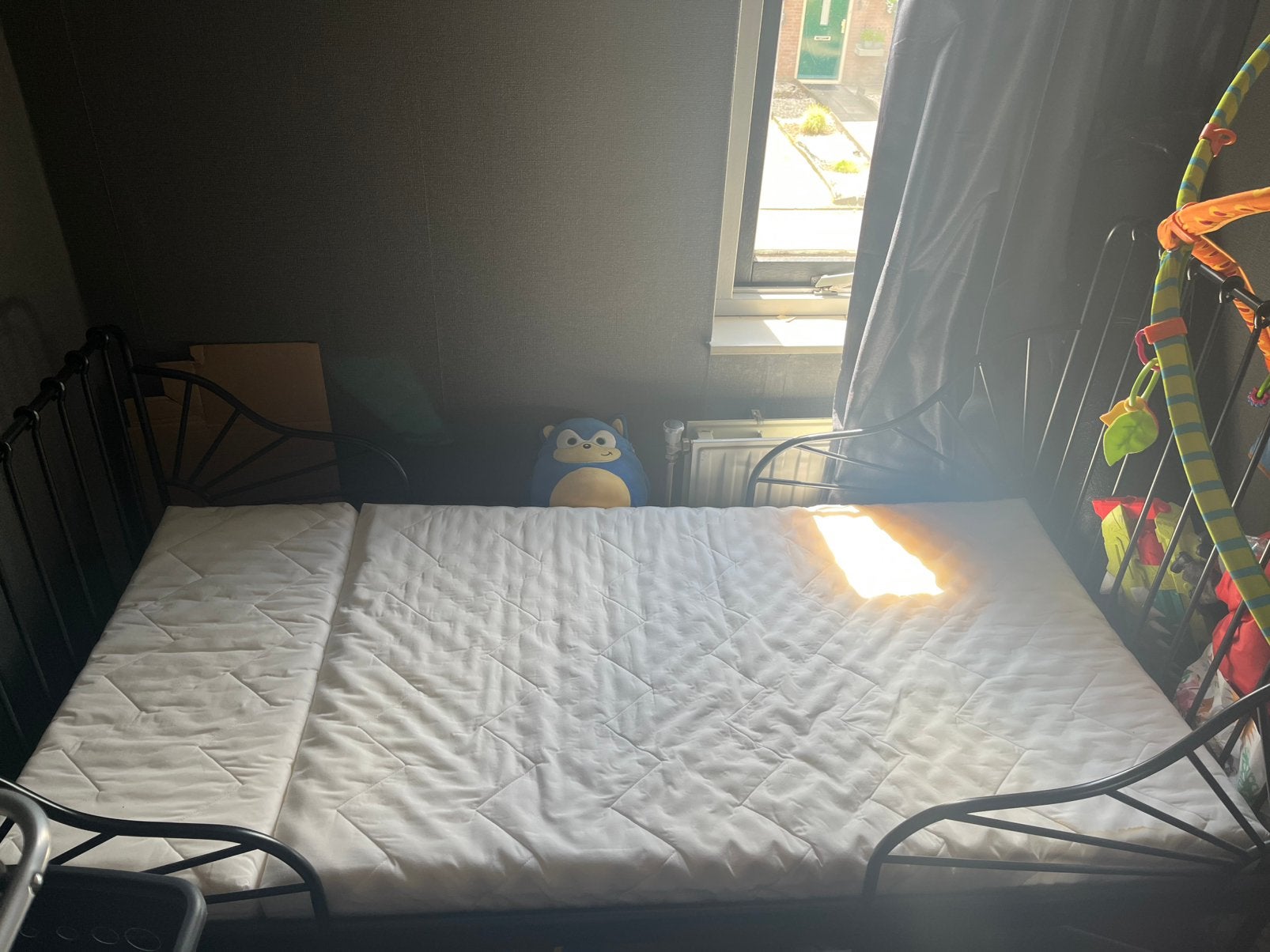Meegroeibed 80x165, Ophalen, Gebruikt, Eenpersoons, Zwart