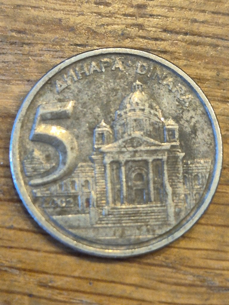 Servië - 5 Dinar 2002, Verzenden, Overige landen, Losse munt