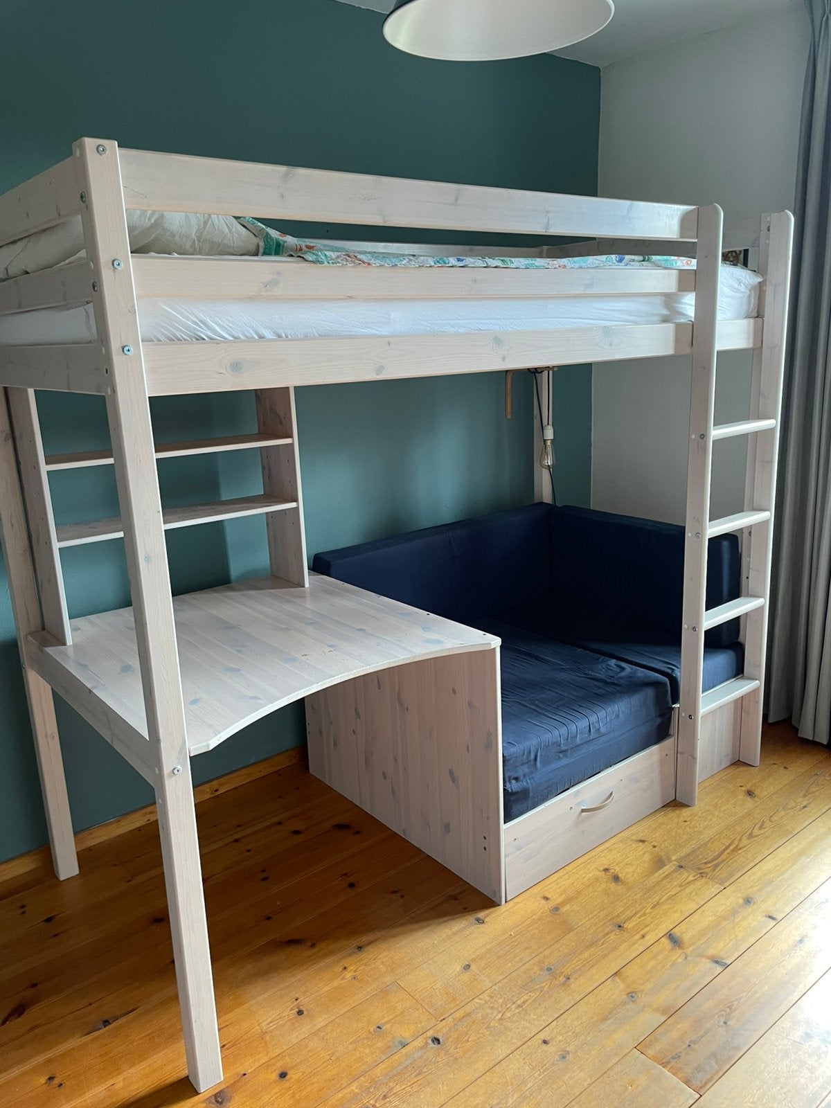 Hoogslaper met bureau, bank/bed en opbergruimte, Ophalen, Gebruikt, Hoogslaper