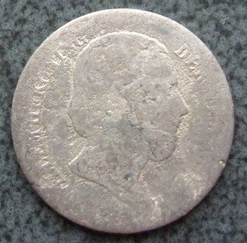 Zilveren dubbeltje - 10 cent 1849. - Bodemvondst. -, Koning Willem III, Verzenden, Zilver, 10 cent