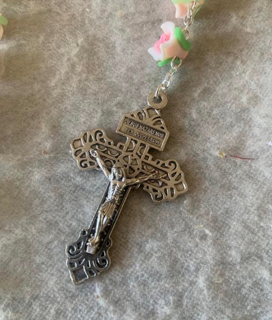 Handgemaakt Jezus ketting rozenkrans bloemen Nazarenus Jesus, Ophalen of Verzenden
