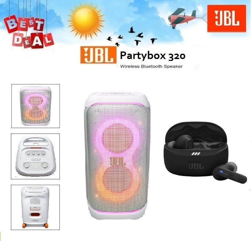 ✅NIEUW✅ JBL Partybox 320 | Wit + 🎁JBL Tune Beam 2, Audio, Tv en Foto, Ophalen of Verzenden, Nieuw, Overige typen, JBL